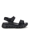 Črni sandali z velcro trakovi, udoben podplat Plocadi G88382