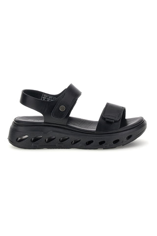 Črni sandali z velcro trakovi, udoben podplat Plocadi G88382