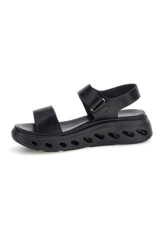 Črni sandali z velcro trakovi, udoben podplat Plocadi G88382