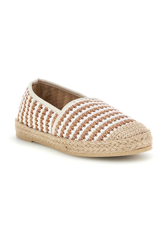 Bežno-bele črtaste espadrile Prima riga p687