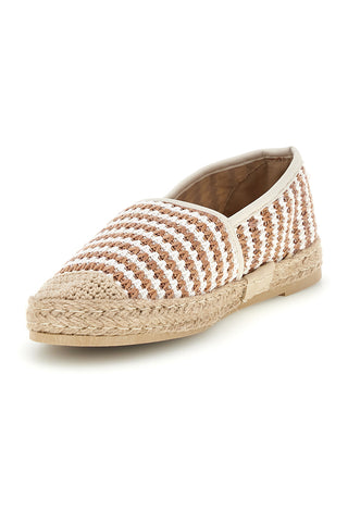 Bežno-bele črtaste espadrile Prima riga p687