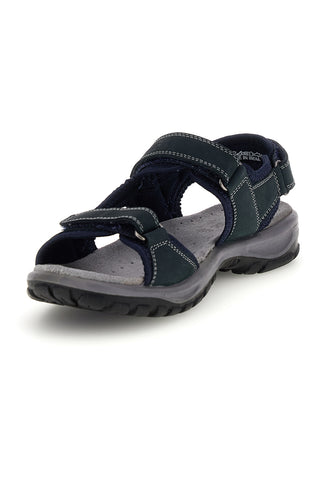 Modri sandali iz pravega usnja z velcro trakovi Fly dinamic FD54