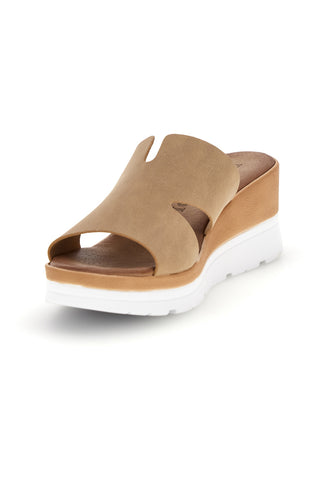 Sandali beige con zeppa e fascia incrociata Plocadi 11071242