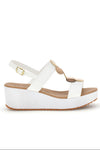 Beli sandali z geometrijskimi oblikami Plocadi 363033