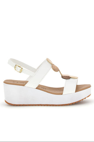 Beli sandali z geometrijskimi oblikami Plocadi 363033