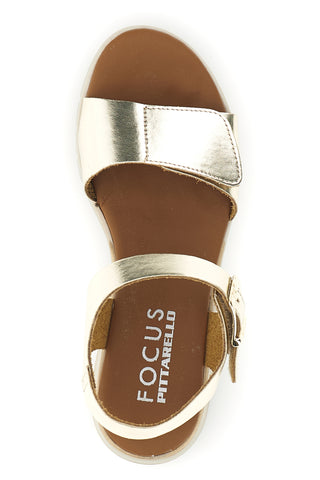 Platinasti sandali s klinom in velcro trakom Pittarello focus 5493097