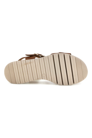 Usnjeni sandali s klinom in velcro trakom Pittarello focus 5493097