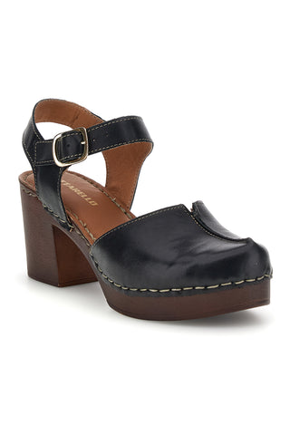 Sandali neri in vera pelle con tacco Pittarello 1145971