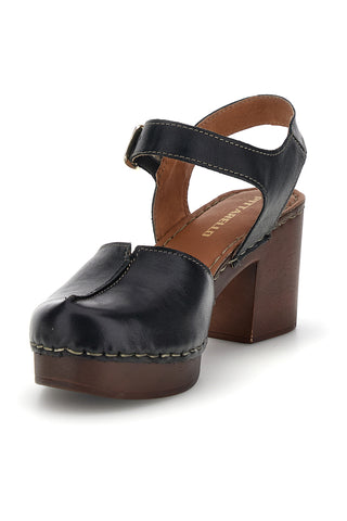 Sandali neri in vera pelle con tacco Pittarello 1145971