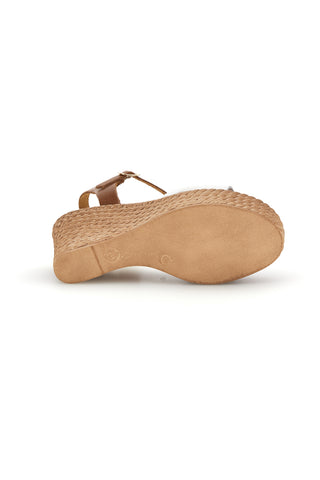 Beli usnjeni sandali s klinom Pittarello 5621504