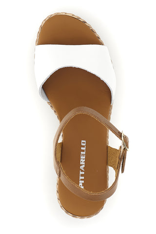 Beli usnjeni sandali s klinom Pittarello 5621504