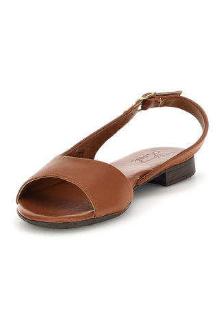Rjavi usnjeni sandali s trakom Pittarello look 225110