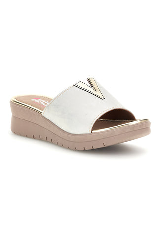 Copati White Metallic Details Comfortable Line 8551