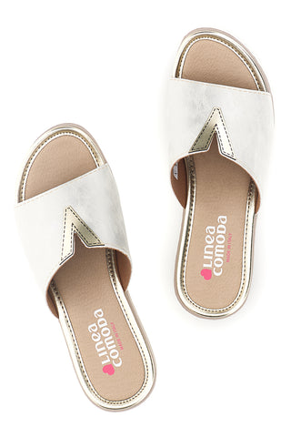 Copati White Metallic Details Comfortable Line 8551