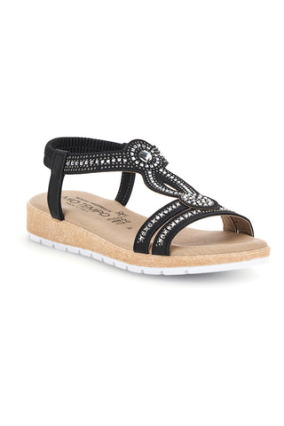 Sandali neri con strass Mio tempo LR263702