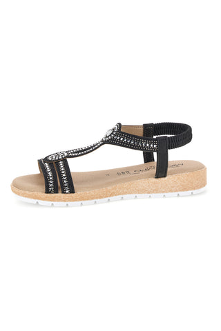 Sandali neri con strass Mio tempo LR263702