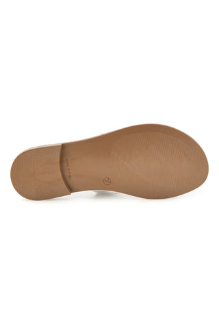 Beli copati z oblikovanimi trakovi Plocadi MAT0