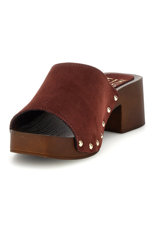Burgundski sandali s peto in čepi Pittarello Must Have 11934