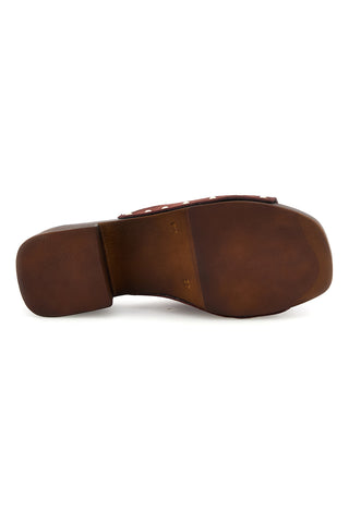 Burgundski sandali s peto in čepi Pittarello Must Have 11934