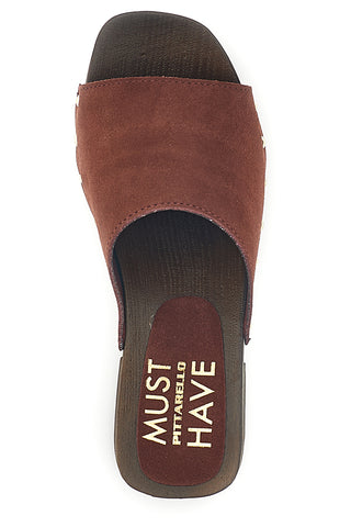Burgundski sandali s peto in čepi Pittarello Must Have 11934