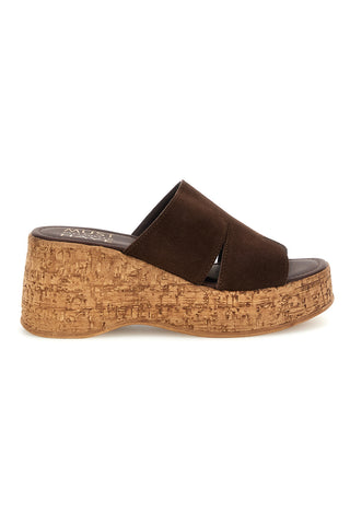 Rjavi usnjeni sandali s klinom Pittarello Must Have 11937