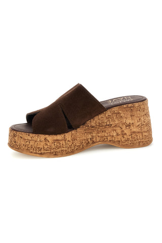 Rjavi usnjeni sandali s klinom Pittarello Must Have 11937