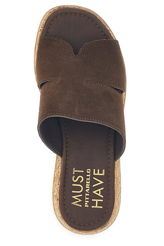 Rjavi usnjeni sandali s klinom Pittarello Must Have 11937