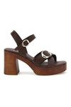 Rjavi usnjeni sandali s peto Pittarello Must Have 11927