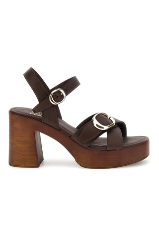 Rjavi usnjeni sandali s peto Pittarello Must Have 11927