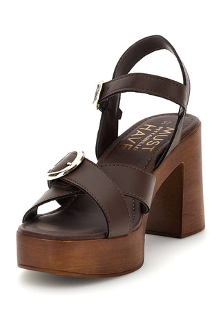 Rjavi usnjeni sandali s peto Pittarello Must Have 11927