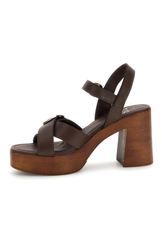 Rjavi usnjeni sandali s peto Pittarello Must Have 11927