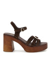 Rjavi usnjeni sandali s peto Pittarello Must Have 11886