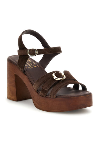 Rjavi usnjeni sandali s peto Pittarello Must Have 11886