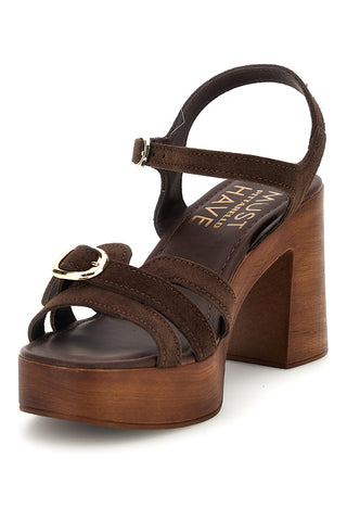 Rjavi usnjeni sandali s peto Pittarello Must Have 11886