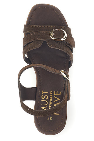 Rjavi usnjeni sandali s peto Pittarello Must Have 11886