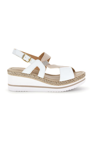 Beli sandali s platformo in trakom Pittarello videz MK3313109