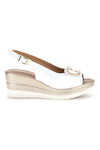 Sandali Bianchi con zeppa e morsetto Pittarello look MK3908352