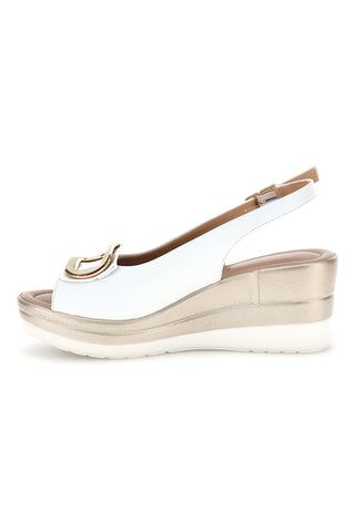 Sandali Bianchi con zeppa e morsetto Pittarello look MK3908352