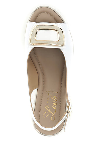 Sandali Bianchi con zeppa e morsetto Pittarello look MK3908352