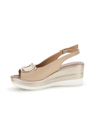 Sandali beige con zeppa Pittarello look MK3908352