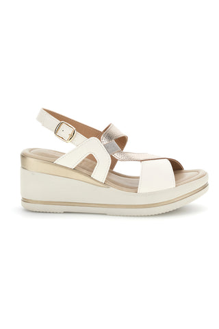 Beli sandali s klinom Pittarello look MK3313258