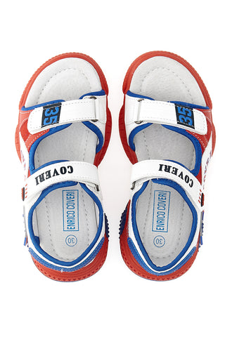Sandali Coveri 63289 beli, modri in rdeči