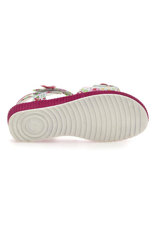 Sandali Snoopy 09161141 Beli in fuksija z cvetličnim vzorcem