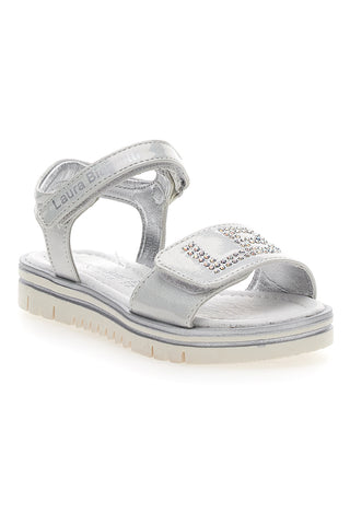 Sandali L. Biagiotti 8012 beli s kristali