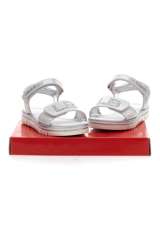 Sandali L. Biagiotti 8012 beli s kristali