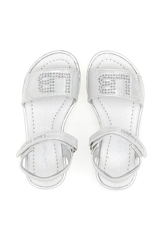 Sandali L. Biagiotti 8012 beli s kristali