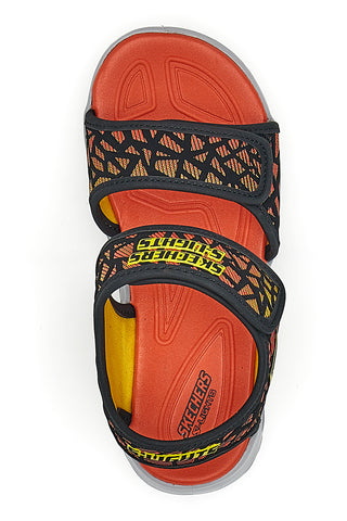 Sandali Skechers Hypno Splash Sun Sonic črni in oranžni