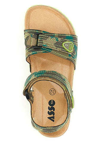 Sandali Asso 7711 Zelena kamuflaža