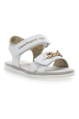 Sandali Laura Biagiotti 8540 beli z verigo