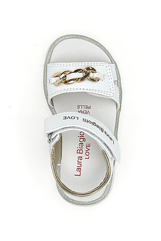 Sandali Laura Biagiotti 8540 beli z verigo